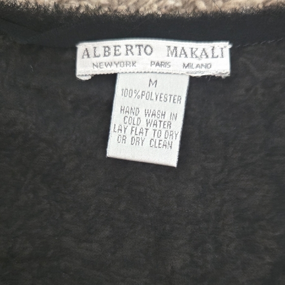 Alberto Makali Sheer Black Gold Studded Cardigan Vest Hook & Eye Closure Medium - Picture 2 of 7